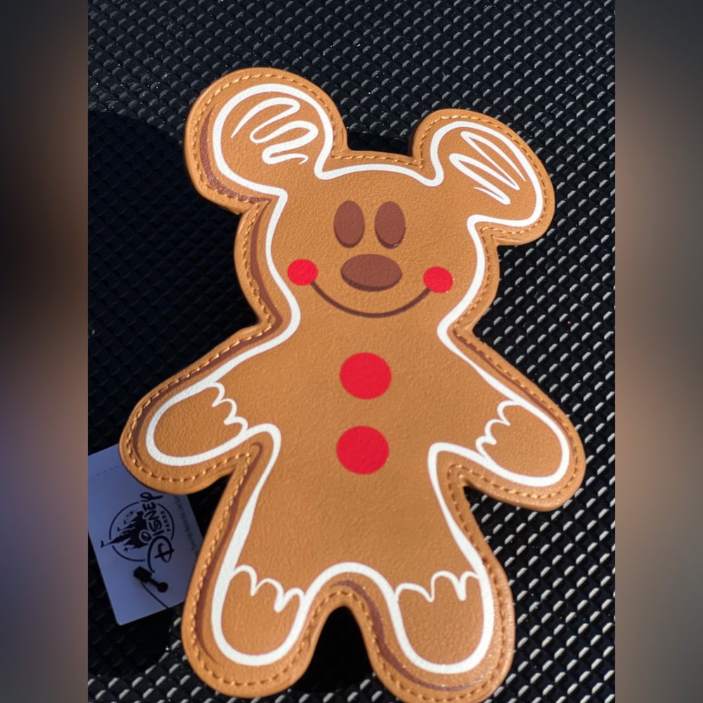 Disney Parks Mickey Mouse Gingerbread Zipper Coin Wallet Purse